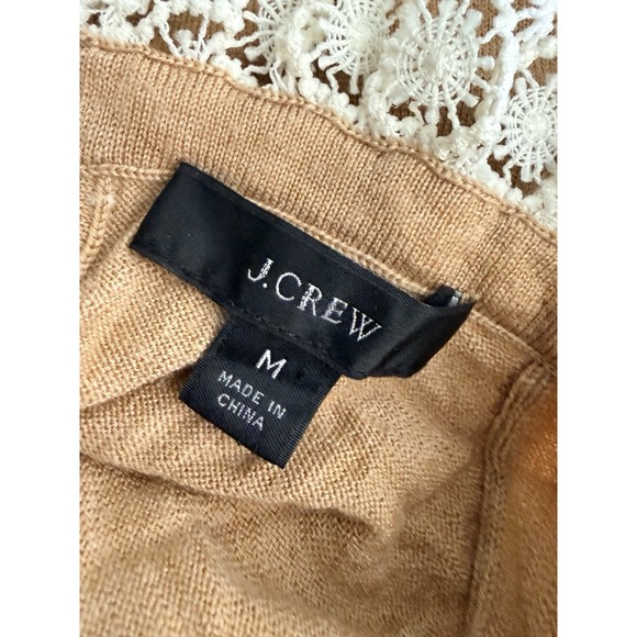 J.CREW Women Sweater M Crochet Collar TIPPI Wool Cottagecore Romantic Prairie - Picture 7 of 12